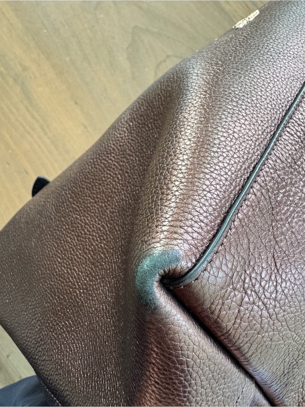 Coach Pebbled Leather Market Tote Bag in Burgundy - Picture 8 of 13